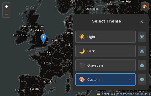 Leaflet Theme Control example screenshot